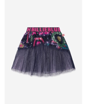 Billieblush Girls Tulle And Sequin Skirt in Navy shop