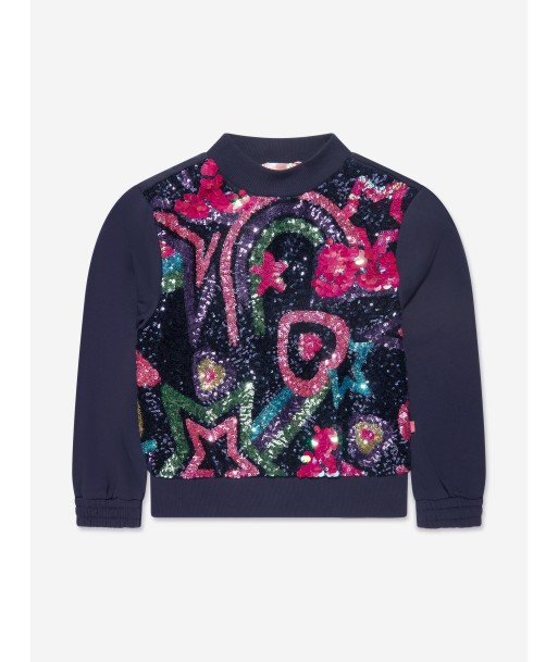 Billieblush Girls Sequins Sweatshirt in Navy le concept de la Pate a emporter 