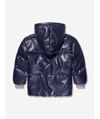 Billieblush Girls Logo Puffer Jacket in Navy la colonne vertébrale