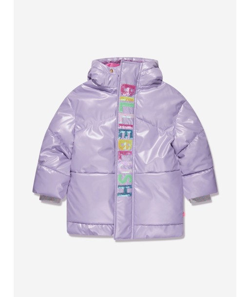 Billieblush Girls Logo Puffer Jacket in Lilac Le MVP de beaucoup