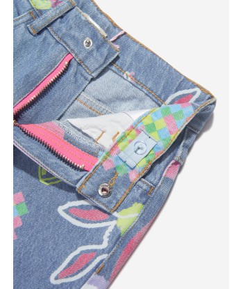 Billieblush Girls Illustrated Mom Fit Jeans in Blue store