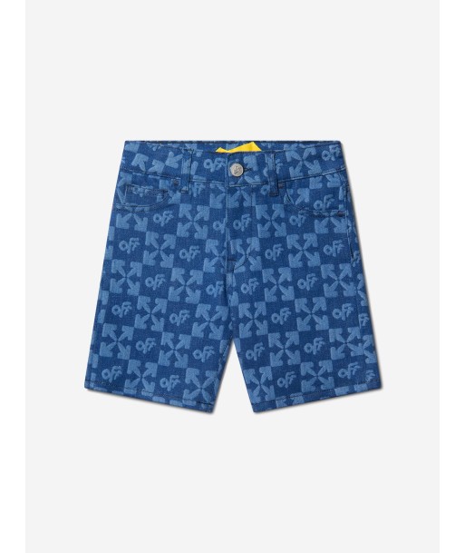 Off-White Boys Organic Cotton Denim Monogram Shorts Découvrez la collection