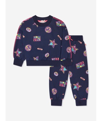 Billieblush Girls Badge Print Tracksuit in Navy pas cher