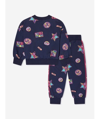 Billieblush Girls Badge Print Tracksuit in Navy pas cher