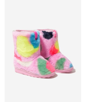 Billieblush Girls Faux Fur Heart Boots in Pink hantent personnes