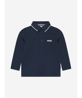 BOSS Baby Boys Long Sleeve Polo Shirt in Navy Par le système avancé 