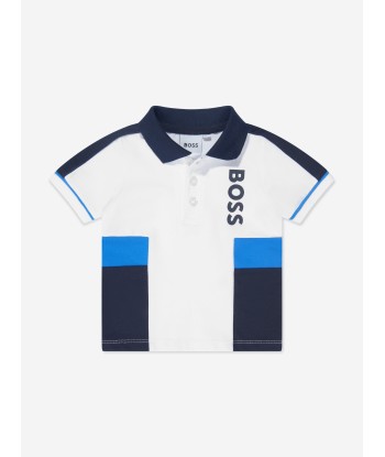 BOSS Baby Boys Polo Shirt in White pas cher chine