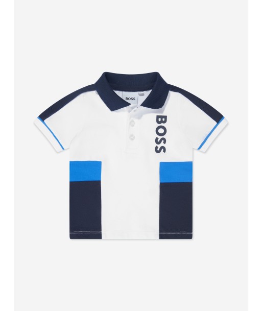 BOSS Baby Boys Polo Shirt in White pas cher chine