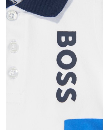 BOSS Baby Boys Polo Shirt in White pas cher chine