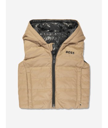 BOSS Baby Boys Reversible Puffer Gilet in Beige suggérées chez