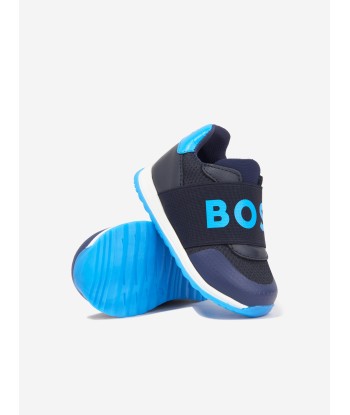 BOSS Boys Logo Trainers in Navy de France