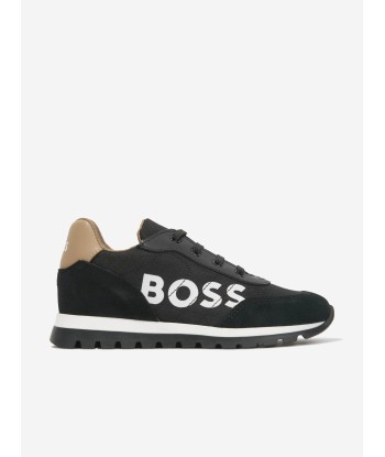 BOSS Boys Logo Trainers in Black Voir les baskets