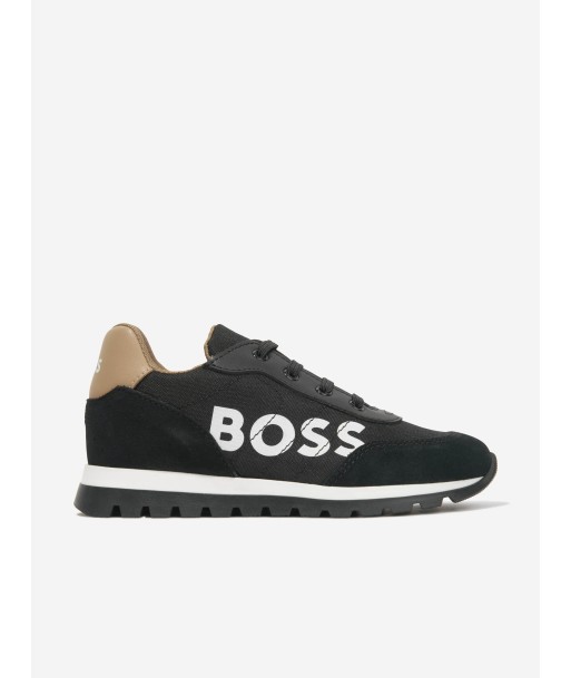 BOSS Boys Logo Trainers in Black Voir les baskets