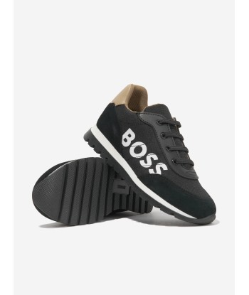 BOSS Boys Logo Trainers in Black Voir les baskets