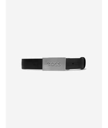 BOSS Boys Leather Belt in Black en stock