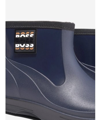 BOSS Boys Logo Wellies in Navy rembourrage situé sous