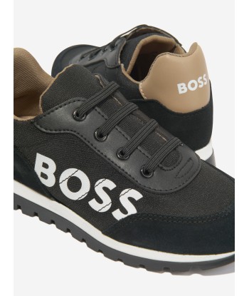 BOSS Boys Logo Trainers in Black Voir les baskets