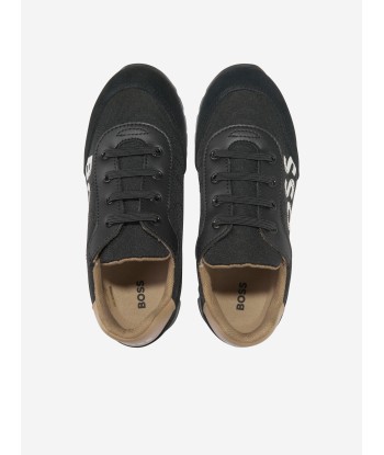 BOSS Boys Logo Trainers in Black Voir les baskets