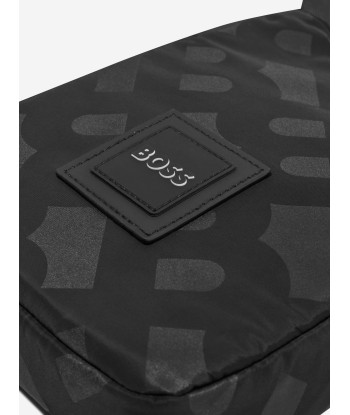 BOSS Boys Monogram Pouch Bag in Black le des métaux précieux