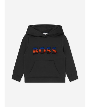 BOSS Boys Logo Hoodie in Black outlet