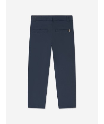 BOSS Boys Slim Fit Trousers in Navy JUSQU'A -70%! 