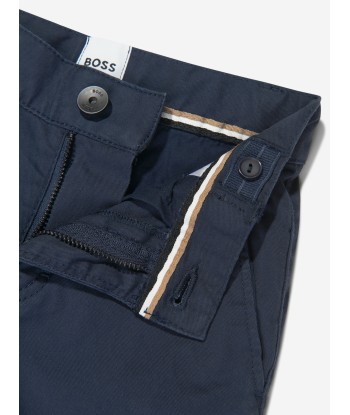 BOSS Boys Slim Fit Trousers in Navy JUSQU'A -70%! 