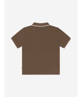 BOSS Boys Logo Print Polo Shirt in Brown Comparez plus de prix