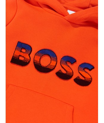 BOSS Boys Logo Hoodie in Orange de la marque