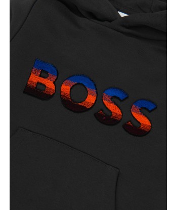 BOSS Boys Logo Hoodie in Black outlet