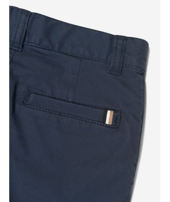 BOSS Boys Slim Fit Trousers in Navy JUSQU'A -70%! 