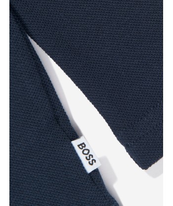 BOSS Boys Long Sleeve Polo Shirt in Navy Pour