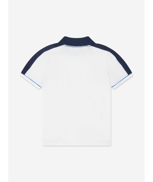 BOSS Boys Colourblock Polo Shirt in White Comparez et commandez 