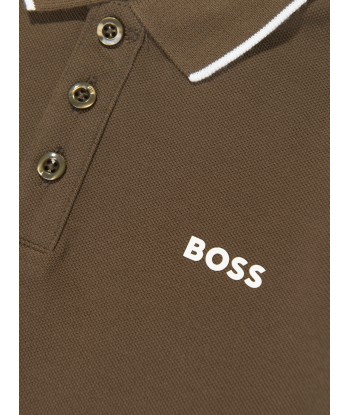 BOSS Boys Logo Print Polo Shirt in Brown Comparez plus de prix