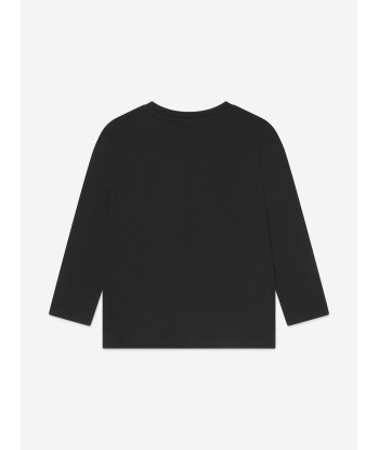 BOSS Boys Long Sleeve Logo T-Shirt in Black outlet