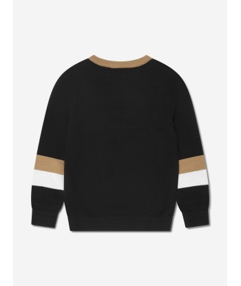 BOSS Boys Knitted Jumper in Black soldes