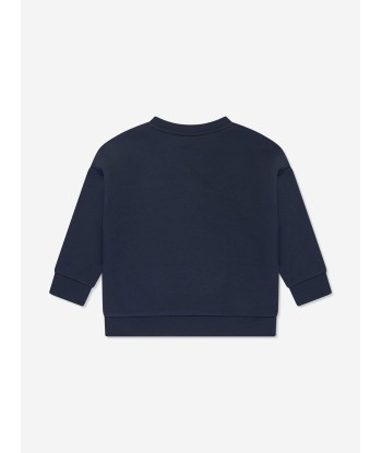 BOSS Boys Logo Sweatshirt in Navy de technologie