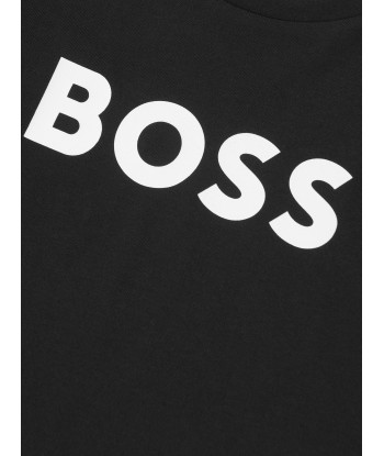 BOSS Boys Long Sleeve Logo T-Shirt in Black outlet