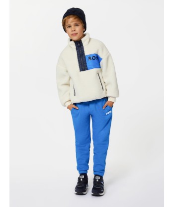 BOSS Boys Faux Shearling Sweatshirt in Cream suggérées chez