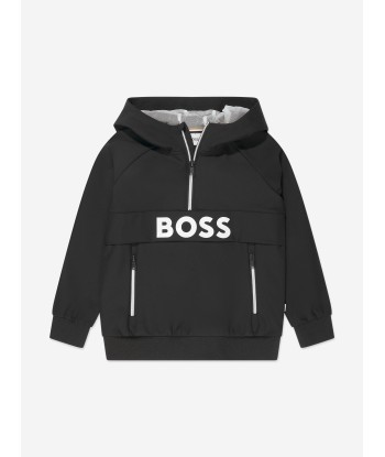 BOSS Boys Logo Hoodie in Black de technologie