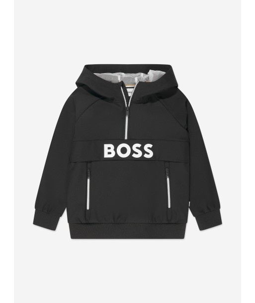 BOSS Boys Logo Hoodie in Black de technologie