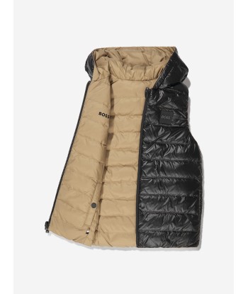 BOSS Boys Reversible Puffer Gilet in Beige votre restaurant rapide dans 