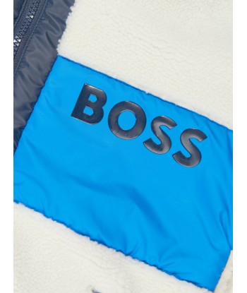 BOSS Boys Faux Shearling Sweatshirt in Cream suggérées chez