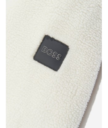 BOSS Boys Faux Shearling Sweatshirt in Cream suggérées chez