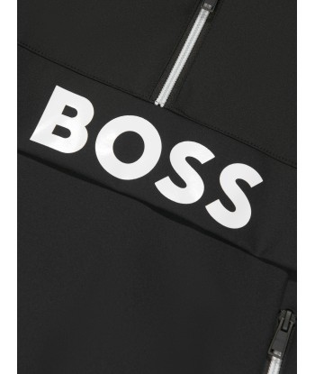 BOSS Boys Logo Hoodie in Black de technologie