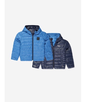 BOSS Boys Reversible Puffer Jacket in Navy vous aussi creer 