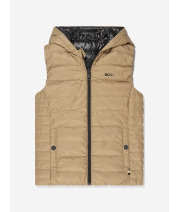 BOSS Boys Reversible Puffer Gilet in Beige votre restaurant rapide dans 