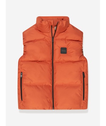 BOSS Boys Puffer Gilet in Orange Les magasins à Paris et en Île-de-France