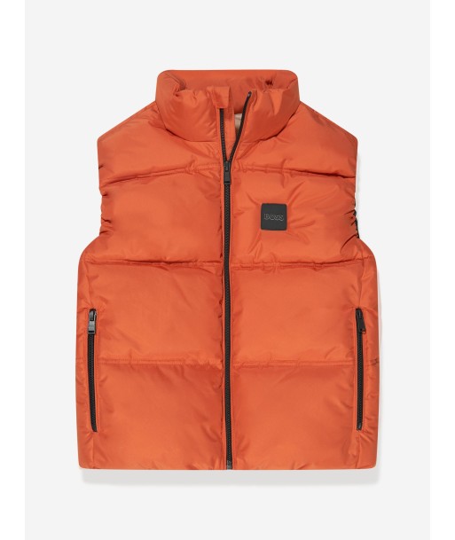 BOSS Boys Puffer Gilet in Orange Les magasins à Paris et en Île-de-France