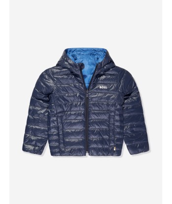 BOSS Boys Reversible Puffer Jacket in Navy vous aussi creer 