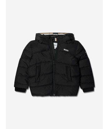 BOSS Boys Puffer Jacket in Black meilleur choix